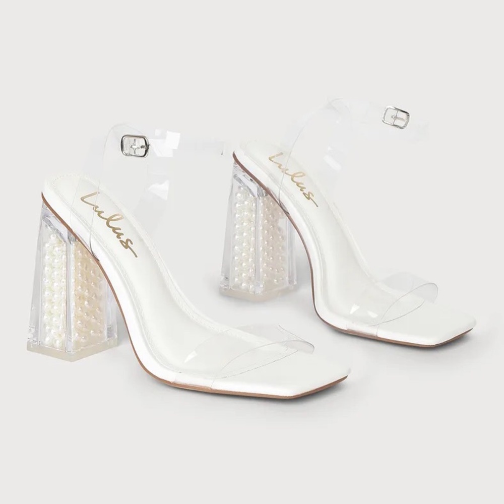 Lulu’s pearl heels - size 9